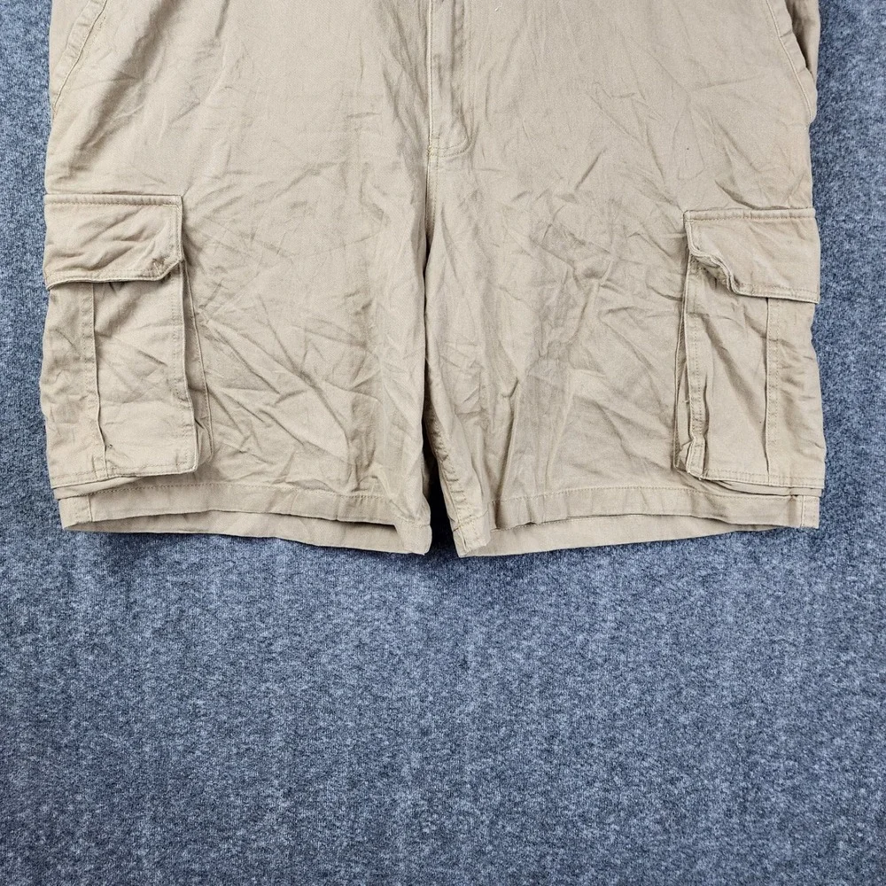 Faded Glory Cargo Shorts Mens 46 Desert Camel Cotton Utility‎ Pockets FM15298B